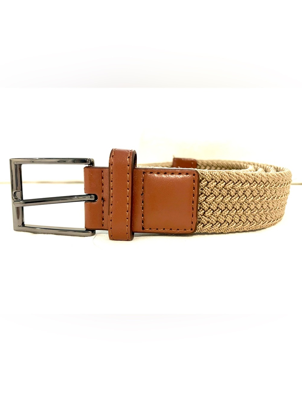 Men's Van Heusen Stretch Braided Belt with Brown Trim